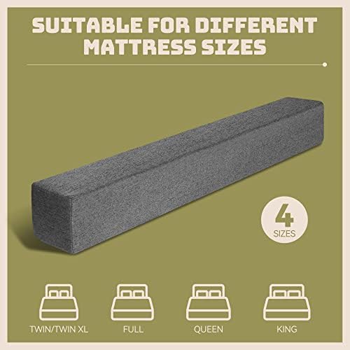 DEEPSHARK Bed Gap Filler for King Mattress, High-Density 45D Sponge, Removable and Washable Cover, Mattress Extender Filler for Headboard Gap, Bed Space Crack, Wall(78"×2"×6", King)