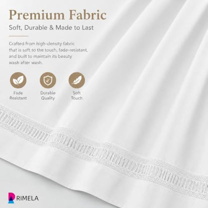 Ruffled Lace Bed Skirt King 15" Drop, Elastic Wrap Around Bedskirt