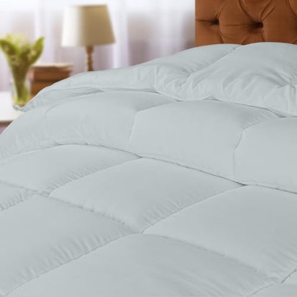 Utopia Bedding Comforter Duvet Insert, Quilted Comforter with Corner Tabs, Box Stitched Down Alternative Comforters (Light Grey, 155 x 220)