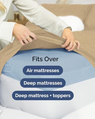 Extra Deep Flex Top Split Head King Sheet Set - 6pc Sheets - Heathered Tan