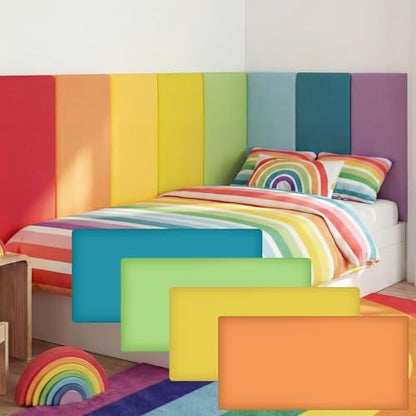 8 Pack Wall Padding Headboard 23.62" x 11.81" x 1.18" Rainbow Colors