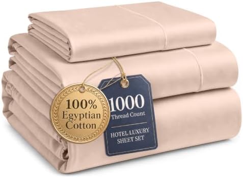 LANE LINEN Twin Sheets Set 100% Egyptian Cotton Sateen - Sepia Rose