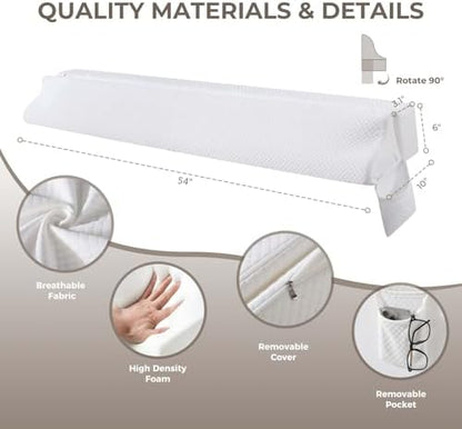 Bed Wedge Gap Filler Full Size, Wedge Pillow for Headboard Gap, 54×10×6 in