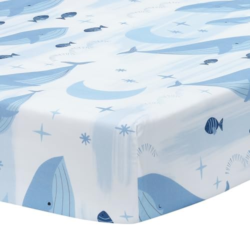 Lambs & Ivy Bubbles & Squirt 3-Piece Whale/Ocean Aquatic Baby Crib Bedding Set