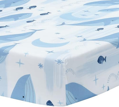 Lambs & Ivy Bubbles & Squirt 3-Piece Whale/Ocean Aquatic Baby Crib Bedding Set