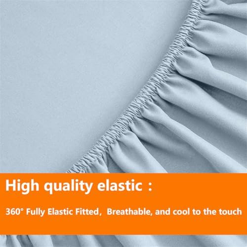 TAIMIT Light Blue Queen Size Comforter Set - 7 Pieces, Bed in a Bag Bedding Sets with All Season Soft Quilted Warm Fluffy Reversible Comforter,Flat Sheet,Fitted Sheet,2 Pillow Shams,2 Pillowcases