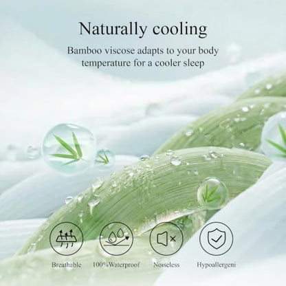 Cal King Waterproof Mattress Protector, Bamboo Viscose Mattress Pad