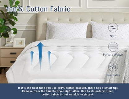 Pillow Cases 100% Cotton Percale Standard Queen Set of 2 Tiny Floral