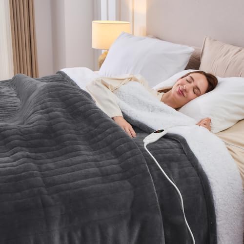 Heated Electric Throw Blanket,Heating Blanket, 50" x 60", Slate Grey