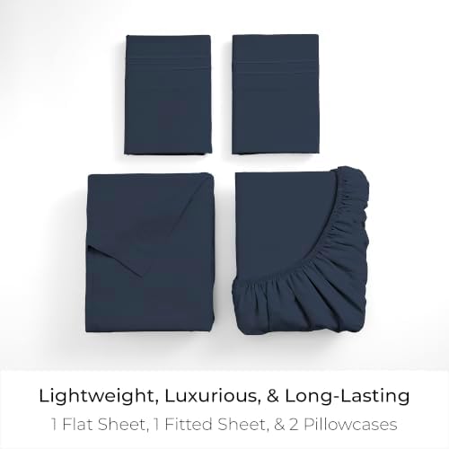 Mellanni Iconic 4-Piece, Ultra Soft Sheet Set (Full, Navy Blue)