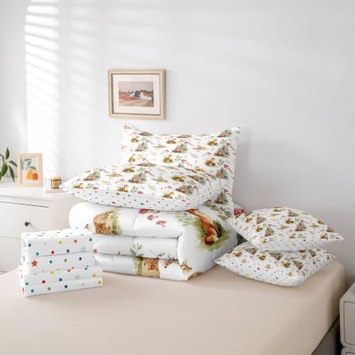 Erosebridal Wild Animals 7 Piece Bed in A Bag King Comforter Set