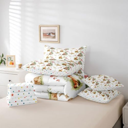 Erosebridal Wild Animals 7 Piece Bed in A Bag King Comforter Set