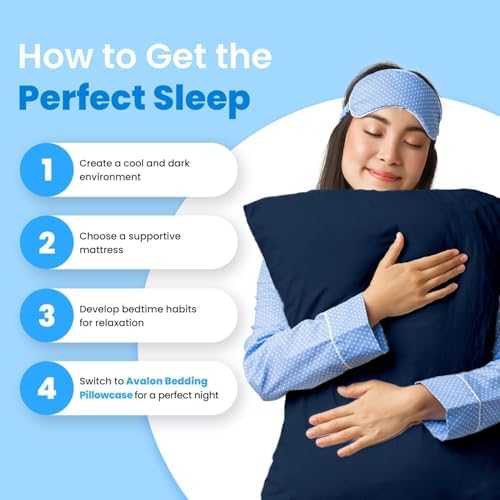Avalon Bedding Pillow Cases Standard Size Navy Blue Pillow Cases Set of 24 Cotton Blend 200 TC Soft & Breathable Perfect for Home & Hospital, Hotel Quality Queen Pillow Protectors 30x20 Inches