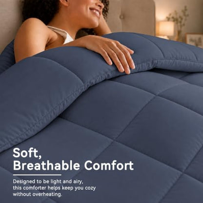 Anluoer Queen Comforter Set 7 Piece, Soft Bed in a Bag Queen Bedding Sets