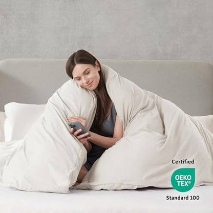 Hearth & Harbor Prewashed California King Duvet Cover Set, Off White