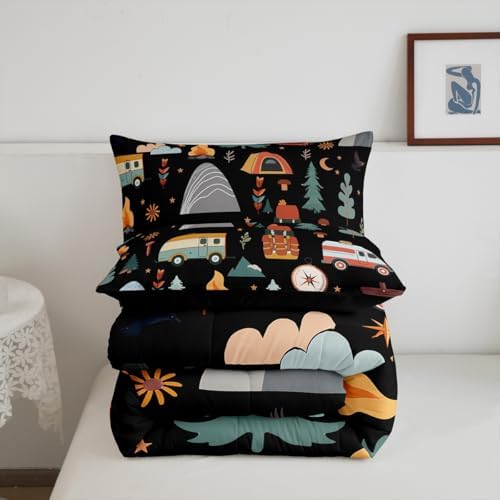 Feelyou Happy Camping Comforter Set for Kids Boys Girls Full Size