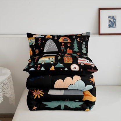 Feelyou Happy Camping Comforter Set for Kids Boys Girls Full Size