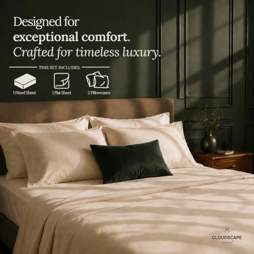 CLOUDSCAPE Millennium Series Soft 100% Egyptian Cotton Sheets Queen,Ivory