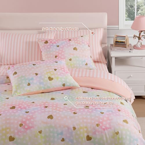 Queen Comforter Set with Sheets for Girls-7 Pieces Soft Queen Bedding Sets