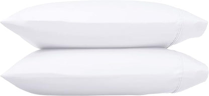 Amazon Basics 400 Thread Count Cotton Pillowcases, Standard, 30" L x 20" W, White - Set of 2, Pillows Not Included