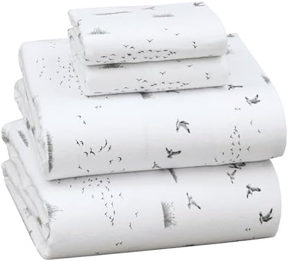 RUVANTI Flannel Sheets Queen Size, Sky Ballet