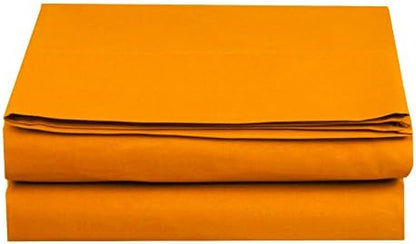 Elegant Comfort Premium Hotel Quality 1-Piece Flat Sheet, Luxury and Softest 1500 Premium Hotel Quality Microfiber Bedding Flat Sheet, Wrinkle-Free, Stain-Resistant, Twin/Twin XL, Elite Orange