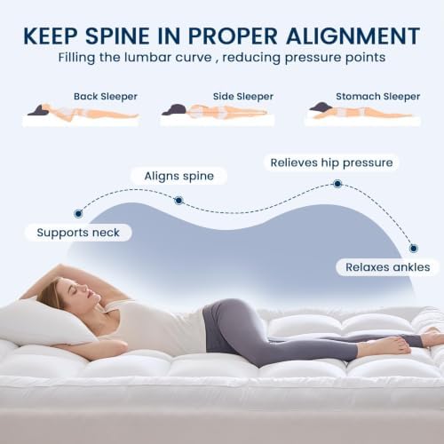 YUGYVOB Twin Mattress Topper, 1000GSM Cooling Pillow Top Mattress Pad