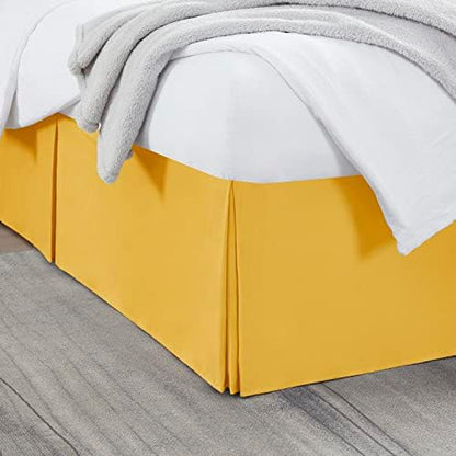 Nestl Yellow Twin XL Bed Skirt - Twin XL Size Bed Skirt 14 Inch Drop - Brushed Microfiber Bed Skirts - Hotel Quality Pleated Bed Skirt - Shrinkage & Fade Resistant