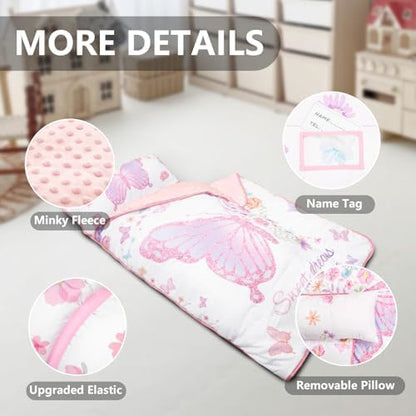 Primlect Toddler Nap Mat with Pillow, Thickened Extra Large Sleeping Bag