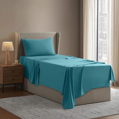 Nestl Twin Sheet Set - Bed Sheets - Teal - 3-Piece Deep Pocket