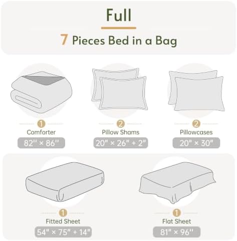 Full Comforter Set with Sheets - 7 Pieces Bed in a Bag Pink Bedding Sets