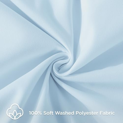 Andency Light Blue Ruffle Duvet Cover Queen, Shabby Chic Bedding Set