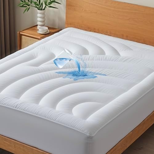 Waterproof Mattress Pad California King, Quilted Fitted Mattress Protector