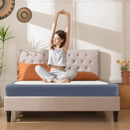 Box Spring Cover Queen Size-Dark Grey Stretch Wrap Around 4 Sided Bed Skirt