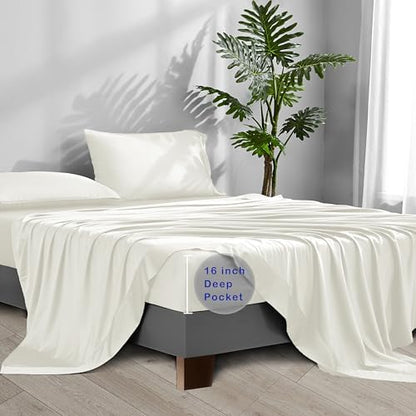 ACCURATEX Cooling Sheets for Hot Sleepers, Full Size, Ivory