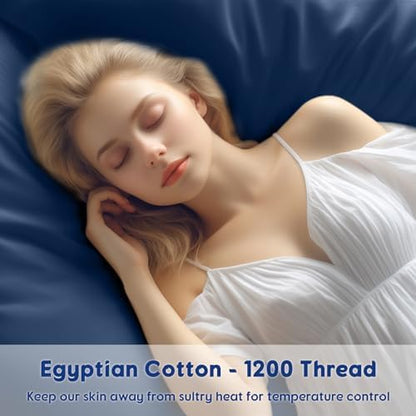 SONORO KATE 100% Egyptian Cotton Sheets,1200 Series,Cal King Size