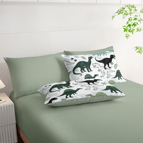 QOOMO Dinosaur 7 Pieces Comforter Set Full,Dinosaurs Bedding Set for Kids