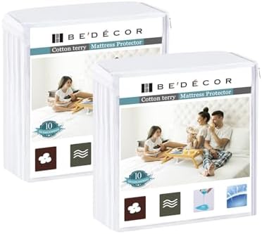 Bedecor 2 Packs Queen Mattress Protector Deep Pocket to 18"