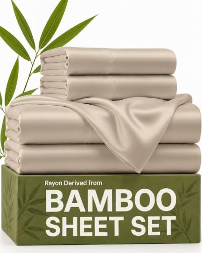 100% Rayon Derived from Bamboo Sheets - Flex Top Split Head King - Wheat