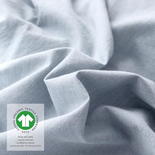 Ventidora 3 Piece Duvet Cover Set Queen Size,100% Organic Washed Cotton with Linen Feel Like Textured, Luxury Soft and Breatheable Bedding Set with Zipper Closure(1 Duvet Cover + 2 Pillowcases)