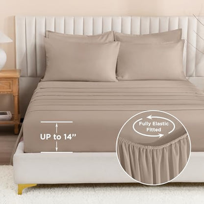 Litanika Super King Comforter Set with Sheets - 7 Pcs Bed in a Bag