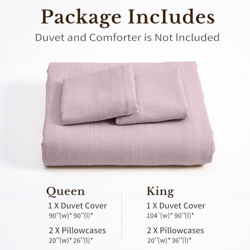 MEISHANG Muslin Duvet Cover King Size - 100% Organic Cotton