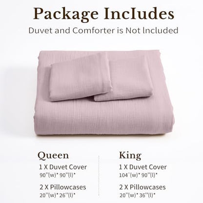MEISHANG Muslin Duvet Cover King Size - 100% Organic Cotton