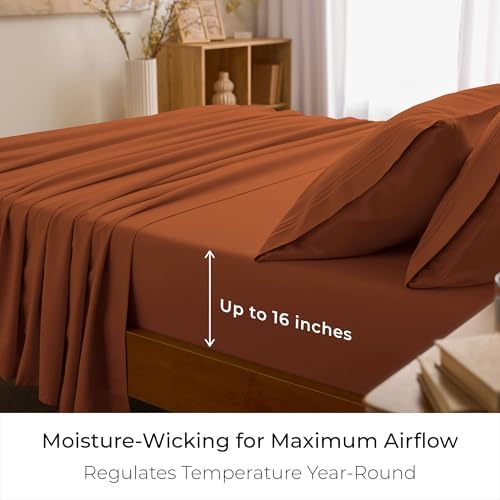 Mellanni Iconic 4-Piece, Ultra Soft Sheet Set (King, Terracotta)