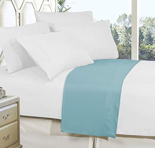Elegant Comfort Premium Hotel Quality 1-Piece Flat Sheet, Luxury and Softest 1500 Premium Hotel Quality Microfiber Bedding Flat Sheet, Wrinkle-Free, Stain-Resistant, California King, Aqua