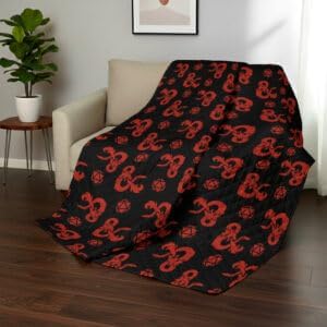 Northwest Dungeons & Dragons “Heed The Call” Twin Quilted Blanket, Cozy Fantasy Bedding for Gamers, Kids & Adults, Throw for Bedroom, Sofa, or Game Room Décor, 60 x 90 Inches