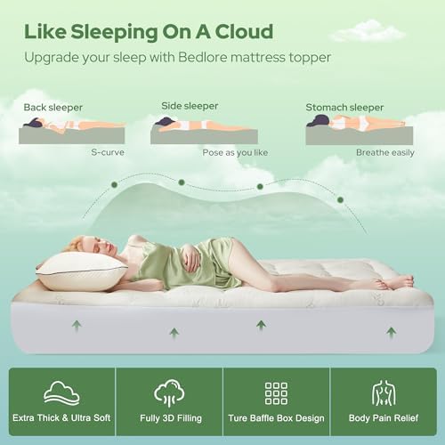 BEDLORE RV Queen Mattress Topper , Pillow Top Mattress Pad
