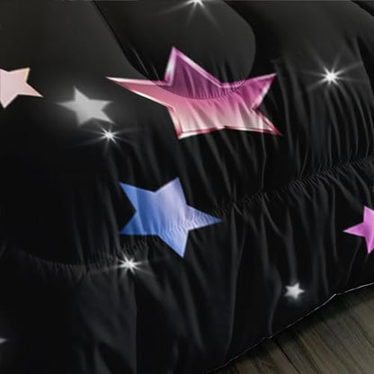 Butterfly King Comforter Set for Girls Kids with 2 Pillowcases.