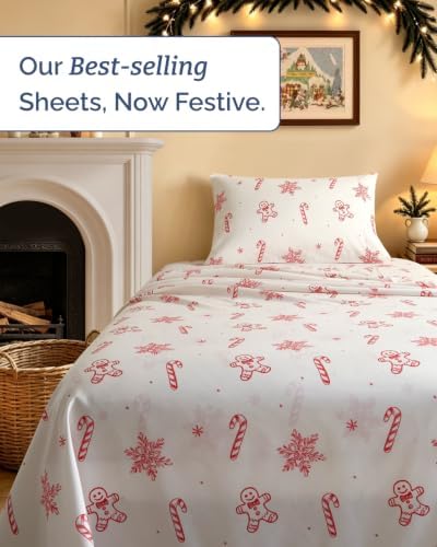 Christmas Sheet Set, Holiday Sweets, Holiday Xmas Bedding Set - Twin XL