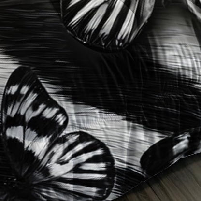 BSNTHO Butterfly Comforter Set Twin Size, Zebra Stripes Kids Comforter 3Pcs